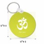 מחזיק מפתחות בצורת עיגול בעיצוב אישי עם השם שלך בעיצוב סמל אום גודל המחזיק 5 × 5 ס"מ