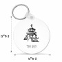 מחזיק מפתחות בצורת עיגול בעיצוב אישי עם השם שלך בעיצוב פגודה - יפן גודל המחזיק 5 × 5 ס"מ