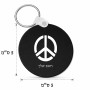מחזיק מפתחות בצורת עיגול בעיצוב אישי עם השם שלך בעיצוב סמל השלום גודל המחזיק 5 × 5 ס"מ