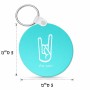 מחזיק מפתחות בצורת עיגול בעיצוב אישי עם השם שלך בעיצוב יד סלע גודל המחזיק 5 × 5 ס"מ