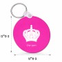 מחזיק מפתחות בצורת עיגול בעיצוב אישי עם השם שלך בעיצוב כתר מלכותי גודל המחזיק 5 × 5 ס"מ