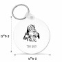מחזיק מפתחות בצורת עיגול בעיצוב אישי עם השם שלך בעיצוב סנטה קלאוס גודל המחזיק 5 × 5 ס"מ