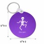 מחזיק מפתחות בצורת עיגול בעיצוב אישי עם השם שלך בעיצוב סקלטון גודל המחזיק 5 × 5 ס"מ