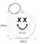 מחזיק מפתחות בצורת עיגול בעיצוב אישי עם השם שלך בעיצוב סמיילי גודל המחזיק 5 × 5 ס"מ