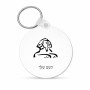 מחזיק מפתחות בצורת עיגול בעיצוב אישי עם השם שלך בעיצוב ספינקס מצרים גודל המחזיק 5 × 5 ס"מ