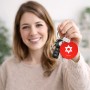 מחזיק מפתחות בצורת עיגול בעיצוב אישי עם השם שלך בעיצוב מגן דוד - מגן דוד - ישראל גודל המחזיק 5 × 5 ס"מ