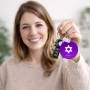 מחזיק מפתחות בצורת עיגול בעיצוב אישי עם השם שלך בעיצוב מגן דוד - מגן דוד - ישראל גודל המחזיק 5 × 5 ס"מ