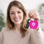מחזיק מפתחות בצורת עיגול בעיצוב אישי עם השם שלך בעיצוב מגן דוד - מגן דוד - ישראל גודל המחזיק 5 × 5 ס"מ