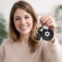 מחזיק מפתחות בצורת עיגול בעיצוב אישי עם השם שלך בעיצוב מגן דוד - מגן דוד - ישראל גודל המחזיק 5 × 5 ס"מ