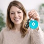 מחזיק מפתחות בצורת עיגול בעיצוב אישי עם השם שלך בעיצוב מגן דוד - מגן דוד - ישראל גודל המחזיק 5 × 5 ס"מ