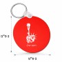 מחזיק מפתחות בצורת עיגול בעיצוב אישי עם השם שלך בעיצוב פסל החירות גודל המחזיק 5 × 5 ס"מ