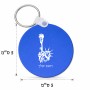 מחזיק מפתחות בצורת עיגול בעיצוב אישי עם השם שלך בעיצוב פסל החירות גודל המחזיק 5 × 5 ס"מ