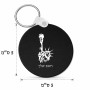 מחזיק מפתחות בצורת עיגול בעיצוב אישי עם השם שלך בעיצוב פסל החירות גודל המחזיק 5 × 5 ס"מ