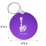 מחזיק מפתחות בצורת עיגול בעיצוב אישי עם השם שלך בעיצוב פסל החירות גודל המחזיק 5 × 5 ס"מ