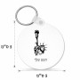 מחזיק מפתחות בצורת עיגול בעיצוב אישי עם השם שלך בעיצוב פסל החירות גודל המחזיק 5 × 5 ס"מ
