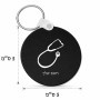 מחזיק מפתחות בצורת עיגול בעיצוב אישי עם השם שלך בעיצוב סטטוסקופ רופא גודל המחזיק 5 × 5 ס"מ