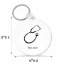 מחזיק מפתחות בצורת עיגול בעיצוב אישי עם השם שלך בעיצוב סטטוסקופ רופא גודל המחזיק 5 × 5 ס"מ