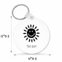 מחזיק מפתחות בצורת עיגול בעיצוב אישי עם השם שלך בעיצוב שמש גודל המחזיק 5 × 5 ס"מ