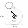 מחזיק מפתחות בצורת עיגול בעיצוב אישי עם השם שלך בעיצוב טלסקופ גודל המחזיק 5 × 5 ס"מ