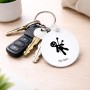 מחזיק מפתחות בצורת עיגול בעיצוב אישי עם השם שלך בעיצוב וודו גודל המחזיק 5 × 5 ס"מ