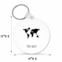 מחזיק מפתחות בצורת עיגול בעיצוב אישי עם השם שלך בעיצוב מפת העולם גודל המחזיק 5 × 5 ס"מ