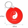 מחזיק מפתחות בצורת עיגול בעיצוב אישי עם השם שלך בעיצוב סמל יינג יאנג גודל המחזיק 5 × 5 ס"מ