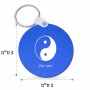 מחזיק מפתחות בצורת עיגול בעיצוב אישי עם השם שלך בעיצוב סמל יינג יאנג גודל המחזיק 5 × 5 ס"מ