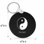 מחזיק מפתחות בצורת עיגול בעיצוב אישי עם השם שלך בעיצוב סמל יינג יאנג גודל המחזיק 5 × 5 ס"מ