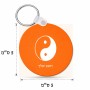 מחזיק מפתחות בצורת עיגול בעיצוב אישי עם השם שלך בעיצוב סמל יינג יאנג גודל המחזיק 5 × 5 ס"מ