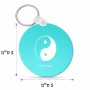 מחזיק מפתחות בצורת עיגול בעיצוב אישי עם השם שלך בעיצוב סמל יינג יאנג גודל המחזיק 5 × 5 ס"מ