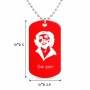 שרשרת דיסקיט מאלומיניום בעיצוב אישי עם השם שלך בעיצוב צ'ה גווארה גודל הדיסקיט 2.9 × 5 ס"מ