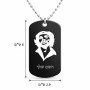 שרשרת דיסקיט מאלומיניום בעיצוב אישי עם השם שלך בעיצוב צ'ה גווארה גודל הדיסקיט 2.9 × 5 ס"מ