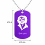 שרשרת דיסקיט מאלומיניום בעיצוב אישי עם השם שלך בעיצוב צ'ה גווארה גודל הדיסקיט 2.9 × 5 ס"מ