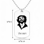 שרשרת דיסקיט מאלומיניום בעיצוב אישי עם השם שלך בעיצוב צ'ה גווארה גודל הדיסקיט 2.9 × 5 ס"מ