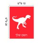 שלט אלומיניום קטן לחדר בעיצוב אישי עם השם שלך בעיצוב דינוזאור גודל השלט 15 × 20 ס"מ.