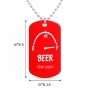 שרשרת דיסקיט מאלומיניום בעיצוב אישי עם השם שלך בעיצוב מיכל של בירה גודל הדיסקיט 2.9 × 5 ס"מ