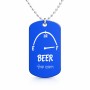שרשרת דיסקיט מאלומיניום בעיצוב אישי עם השם שלך בעיצוב מיכל של בירה גודל הדיסקיט 2.9 × 5 ס"מ