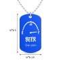 שרשרת דיסקיט מאלומיניום בעיצוב אישי עם השם שלך בעיצוב מיכל של בירה גודל הדיסקיט 2.9 × 5 ס"מ