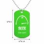 שרשרת דיסקיט מאלומיניום בעיצוב אישי עם השם שלך בעיצוב מיכל של בירה גודל הדיסקיט 2.9 × 5 ס"מ