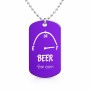 שרשרת דיסקיט מאלומיניום בעיצוב אישי עם השם שלך בעיצוב מיכל של בירה גודל הדיסקיט 2.9 × 5 ס"מ