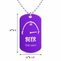 שרשרת דיסקיט מאלומיניום בעיצוב אישי עם השם שלך בעיצוב מיכל של בירה גודל הדיסקיט 2.9 × 5 ס"מ