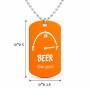 שרשרת דיסקיט מאלומיניום בעיצוב אישי עם השם שלך בעיצוב מיכל של בירה גודל הדיסקיט 2.9 × 5 ס"מ