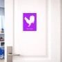 שלט אלומיניום קטן לחדר בעיצוב אישי עם השם שלך בעיצוב תרנגול גודל השלט 15 × 20 ס"מ.