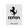 שלט אלומיניום קטן לחדר בעיצוב אישי עם השם שלך בעיצוב פרארי גודל השלט 15 × 20 ס"מ.