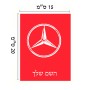שלט אלומיניום קטן לחדר בעיצוב אישי עם השם שלך בעיצוב מרצדס-בנץ גודל השלט 15 × 20 ס"מ.