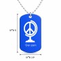 שרשרת דיסקיט מאלומיניום בעיצוב אישי עם השם שלך בעיצוב גלובוסי שלום גודל הדיסקיט 2.9 × 5 ס"מ