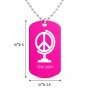 שרשרת דיסקיט מאלומיניום בעיצוב אישי עם השם שלך בעיצוב גלובוסי שלום גודל הדיסקיט 2.9 × 5 ס"מ
