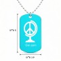 שרשרת דיסקיט מאלומיניום בעיצוב אישי עם השם שלך בעיצוב גלובוסי שלום גודל הדיסקיט 2.9 × 5 ס"מ