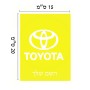 שלט אלומיניום קטן לחדר בעיצוב אישי עם השם שלך בעיצוב טויוטה גודל השלט 15 × 20 ס"מ.