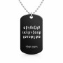 שרשרת דיסקיט מאלומיניום בעיצוב אישי עם השם שלך בעיצוב האלפבית היווני גודל הדיסקיט 2.9 × 5 ס"מ